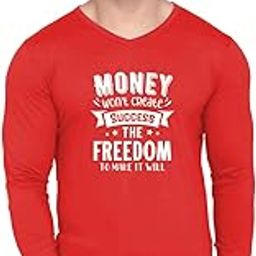 Fashions Love Men Cotton Half Sleeve Round Neck Money Won't Create Success Printed T Shirt FSV-1346-image-94