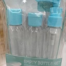 Travel Size Empty Bottles Set, 50ml Clear Plastic Containers with Turquoise Caps, Pack of 3, TSA Approved-image-73