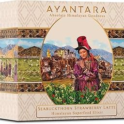 Ayantara Seabuckthorn Strawberry Latte/Mix | Omega 3, 6, 7 & 9 + Vitamin C | Himalayan Superfood Blend with Cranberry, Amla & Hibiscus | 100% Natural & Caffeine-Free | No Preservatives | 16 Sachets-image-13