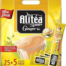 Alitea Signature Ginger Premix Instant Tea 3 in 1, (30 Sachets x 20gms)- 600gms-image-37
