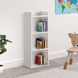 Amazon Brand - Solimo 3-Shelf Engineered Wood Book Shelf and Display Unit |White-image-2
