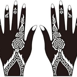Ivana's Heena Mehandi Tatto Stencil Set for | Hand | Body | Fingure | Face | Heena Art Temporary Tatto for Kids, Girls & Women, Design - Tatto-36, Black, M-82