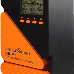 amiciSmart True MPPT Solar Charge Controller, 98% Efficiency Lithium Battery Regulator with 5V/3A USB Port, Max 520W, 12V/24V (20A)-image-1