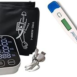 Arm Blood Pressure Monitor & Digital Thermometer Combo – Automatic Upper Arm BP Machine with Voice Report, Hard Tip Thermometer, Accurate Readings, Easy One-Touch Operation-28