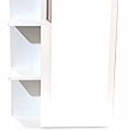CASPIAN Furniture Engineered Wood Dressing Table/Mirror with Storage Shelves & Drawer (Brown) (White)-25