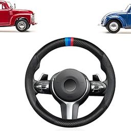 LEVGRY Steering Wheel Cover for BMW F87 M2 F80 M3 F82 M4 M5 F12 F13 M6 F85 X2 X5 M F86 X6 M F33 F30 M Sport Hand-Stitch Carbon Fiber and Microfiber Steering Wheel Wrap-image-75