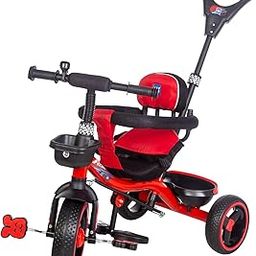 Mee Mee Premium Baby Tricycle 1 to 5 Years, Upto 30kgs | BIS Certified, Safe & Stylish Fun for Boys and Girl with Parental Control, Comfortable Seat, Wide Wheels Rubber Grip (Red,Black)-image-11