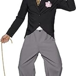 Smiffy's Men's 1920's Star Costume with Jacket Trousers Mock Waistcoat and Tie, Multi, Large-image-14