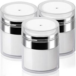 Mluchee 3Pack 30ml Airless Pump Jar - 1.0 Oz Pumps Moisturizer Jar Vacuum Empty Subpackage Bottles, Pump Dispenser Refillable Travel Size Empty Container-image-6
