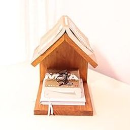 Wooden Book Holder Stand – House-Shaped Reading Organizer with Storage Shelf – Rustic Desk Accessory for Books, Journals & Glasses-picture-15