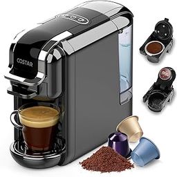 2-in-1 Espresso Machine for Capsules & Coffee Powder, 20 Bar Maker Compatible With NS Original Capsules, Fast Heating System, Simple Touch Operation, 1450W-24