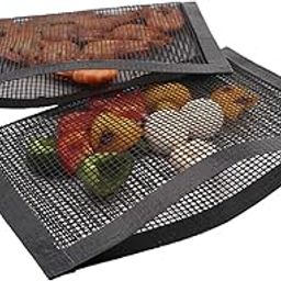 Non Stick Mesh Bag For Grill PTFE Toaster Oven Bags Barbecue Pockets Sheets Pack of 2-image-3