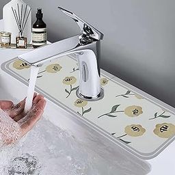 HomeCloud Kitchen Faucet Sink Splash Guard, Silicone Faucet Water Catcher Mat – Sink Draining Pad Behind Faucet, Rubber Drying Mat for Kitchen & Bathroom Countertop Protect (Grey, Pack of 1)-image-90