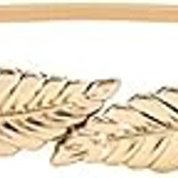 Metal 1 Piece Leaf Design Women's Adjustable Waist Belt Kanduro Stretchable Belt For Saree, Long Gown, Ladies Waist Belt For Rakhi Gift Rakshabandhan (Golden)-image-45