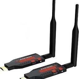 BLACK CROWN Wireless HDMI Transmitter and Receiver, 330FT/100M,1080P Output,Plug & Play Portable 2.4G Wireless HDMI Extender Kit for Desktop,PC,TV Box, Gaming Console to TV/Monitor/Projector (Black)-picture-6