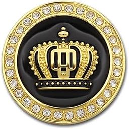 Sakuun King Crown 3D Metal Chrome Sticker Emblem Badge-Stylish Logo for Cars, Bikes & More- Dia 4.8 cm- Majestic Vehicle Accessory Gold Small Size.-image-96