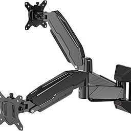13-32" Dual Monitor Gas Spring Wall Mount 360 Degree Swivel & Tilt View-image-24
