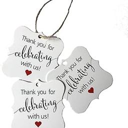 Atmiyamart Thank You Cards Gift Tags 1 inch Vintage White Paper Hang Wedding Party Favor, Birthday Party, Baby Shower Handmade 100pcs(3x3cm)-image-49