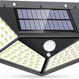 KARTSGLID Rechargable Light Outdoor 100 LEDs Solar Motion Sensor Light with Solar Panel and 3 Modes with IP65 Protection, Waterproof and Dustproof with Wide Angle Lighting Pack of 1-image-21