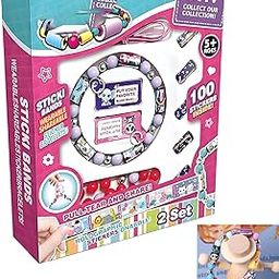 SQUISHCO Sticky Rolls Bracelet, Bracelet Making Set for Girls, DIY Sticker Roll Bracelet Kit with 100pcs, Creative Stickers Set for Girls, Fun Birthday Gift for Kids-image-122
