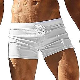 Swimwear Swimming Shorts Trunk,Men's Fashion Quick Dry Back Pocket Design Solid Colour Flats Beach Swim Shorts-image-78