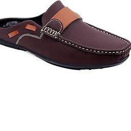 Men's Brown Casual Open Mules Loafers-image-71