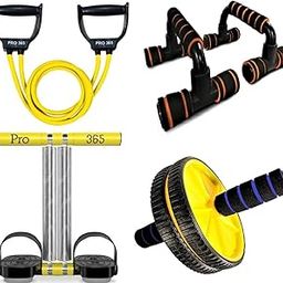 PRO365 Tummy Trimmer, Pushup Bar, Toning Tube with Abdominal Ab Wheel Exerciser Home Gym Exercise Equipment (6 Months Replacement Warranty, Full Set, 4 Pack)-22