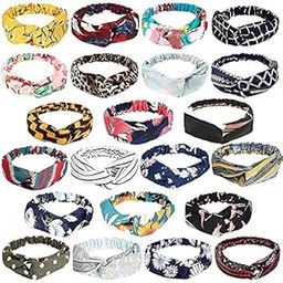 H-Style Store 12 Boho Headbands for Women, Bandeau Headbands Beach Headbands, Floral Vintage Twisted Criss Cross Elastic Head Wrap Hair Accessories - Multicolor-image-9