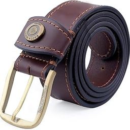 Thick and Rugged Genuine Leather Casual Jeans Belt for Men | 40 MM Nickle Free Metal Pin Buckle | 38 MM Strap Width-29
