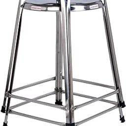 Lifetime Stainless Steel Stool - Round Shape, 21 Inches, Pack of 2 - Multipurpose for Home, Doctor, Medical, Salon, Warehouse, Garage, Bathroom - Silver-image-100