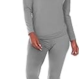 Women's Ultra Soft Thermal Underwear Long Johns Set with Fleece Lined (XX-Small, Grey)-image-67
