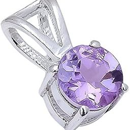 Amethyst Natural Gemstone 925 Sterling Silver Pendant(0.6 gm)-image-24