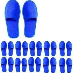 Sassyvilla Reusable Jute Slippers Non Slip Closed-Toe Style Soft Washable Unisex Disposable Slippers Footwear For Home Guest Hotel Travelling House Spa Salon-Blue(5 pairs)-picture-49