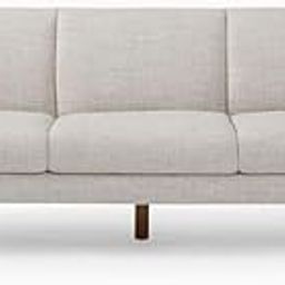 Mahi Wood Mart Modern 3-Seater Sofa in Light Oatmeal Fabric with Tapered Wood Legs - Contemporary & Comfortable Living Room Couch.-15