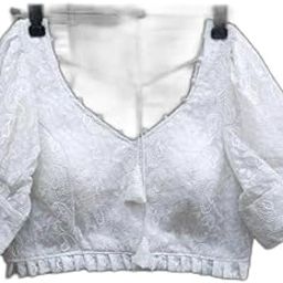 Trending Sequence Designer Fancy Puff Sleeve Crop Top Blouse for Women|Style - 458 Women's Blouses & Shirts-image-68