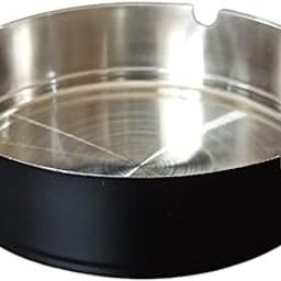 Rudra Exports Stainless Steel Round Metal Cigar Holding Cigarette Ashtray for Home or Office, hotels, or restaurants. (12 cm Ashtry)-image-98