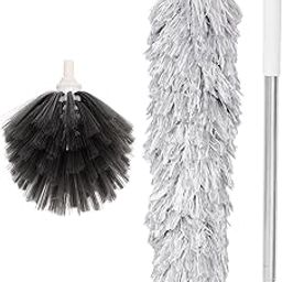 UTHCLO 1set Ceiling Duster Brush Telescopic Pole for Dusting High Areas for Ceiling Fans Air Conditioners-image-21