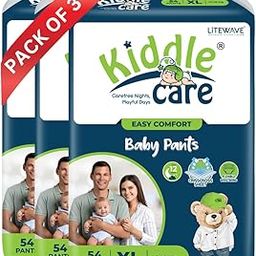Kiddle Care Easy Comfort Baby Diaper Pants | Extra Large (XL) | 12-18 Kg | Pack of 3 | 162 Pieces | Up to 12 Hours Protection, Prevents Leakage, Wetness Indicator-image-30