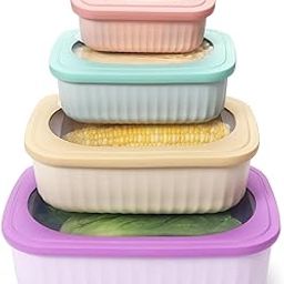 waqif Food Storage Containers | Plastic Snack Pots with Leakproof Silicone Lids | Lunch Box, Kitchen Storage, Sauce Pots, Meal Prep, Baby Weaning | Set of 3 for School or Office-12