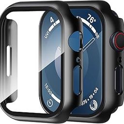 Smiling 2 Pack Case Built in Tempered Glass Screen Protector Compatible with Apple Watch SE 2 (2024)/SE/Series 6/5/4 40mm, Hard PC Case Overall Protective Cover - Black-image-19