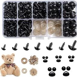 Tusmad 270 PCS Safety Eyes and Noses for Amigurumi, Stuffed Crochet Eyes with Washers, Craft Doll Eyes and Nose for Teddy Bear Crochet Toy Stuffed Doll and Plush Animal Gifts (270 PCS Safety Eyes)-picture-15