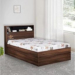 CASPIAN Furniture Wood Textured Single Bed with Box Storage | Single Bed Divan | Recommended Matress Size 72x36 (Matress not Included)-29