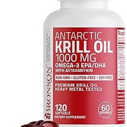 Bronson Vitamins Antarctic Krill Oil 1000 Mg With Astaxanthin, 120 Softgels-image-4