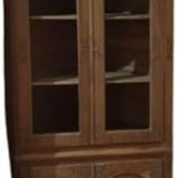 Wooden Wardrobe Almirah with Shelves, Hanging Rod, Modern Storage Cabinet for Bedroom-image-103
