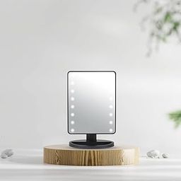 Anko Black LED Beauty Mirror | Stylish and Classy LED Mirror | Tabletop Vanity Mirror | Makeup Mirror | Touch Screen with Adjustable Viewing Angle | Requires 4 x 1.5V AA Batteries-12