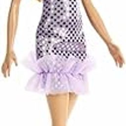 Barbie® Doll, Kids Toys, Blonde Hair, Lavender Metallic Mini Dress, Trendy Clothes and Accessories, Gifts for Kids​-picture-28