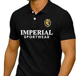 Imperial Sportwear Polo T-Shirt, Cotton, Classic Fit, Half Sleeve, Black-image-69