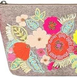 Desi Drama Queen Jacquard Bloom Pouch Makeup Pouch, Toiletry,Makeup Accessories and Cosmetic Bags for Women and Girls (Size: 20.5X8.5X13 Cm)-22
