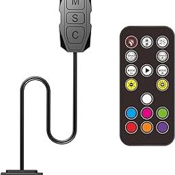 Wavenex® ARGB Controller 5V 3Pin RGB Controller for PC, Built-in Light Modes for ARGB Light Strips, ARGB Heatsinks, ARGB Fans, 14 Key Colour Mode Switch with SATA Power Supply-13
