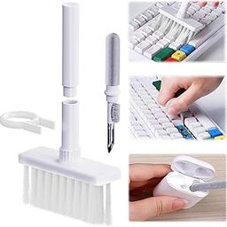 Les Bon Amis 5-in-1 Multi-Function Cleaning Kit Computer Keyboard Brush Tool, Cleaner for Laptop Keypad, Computer Keyboard, Earbuds, Camera, and Monitor (Pack of 1, White)-14